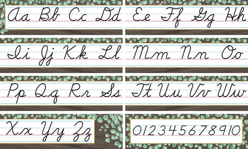 Teacher Created Resources Eucalyptus Cursive Mini Bulletin Board Set...