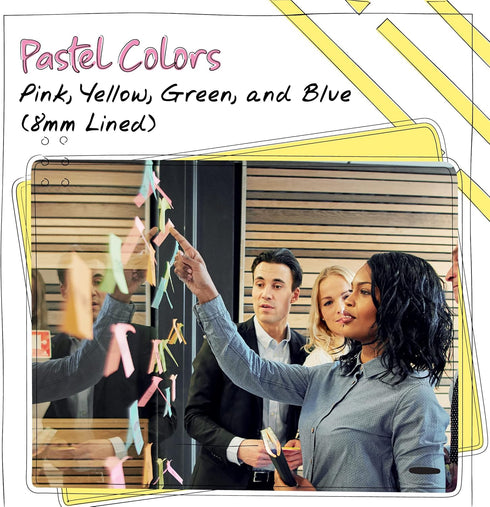 Better Office Products Lined Sticky Notes, 4 x 6, 6 Pack, 300 Sheets (50/Pad), Self Stick Notes with Lines, 4 Assorted Pastel Colors, Post Memos, ...