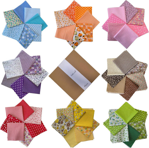 56 Pcs Precut Fabric Squares 10x10 inch, Cute Rustic Patterned Fabric Multicolor 100% Cotton Quilting Squares Bundles for Patchwork Sewing Crafts...