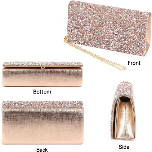 Naimo Bling Shiny Rhinestone Wedding Evening Party Clutch Handbag Purse...