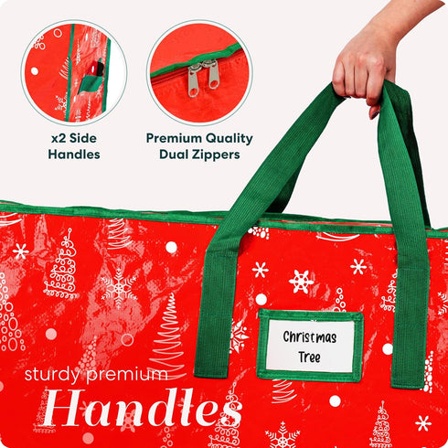 Handy Laundry Christmas Tree Storage Bag - Stores 7.5 Foot Artificial Xmas Holiday Tree, Zippered Bag, Durable Waterproof Material, Carry Handles....