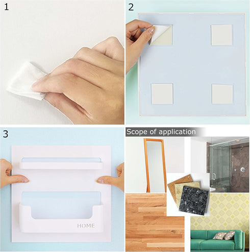Bedside Shelf Accessories Organizer- Wall Mount Self Stick On,Ideal for Glasses,Remote,Earphone, Cell Phone Charger,Manicure Kit...
