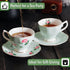 BTaT- Floral Tea Cups and Saucers, Set of 2, 8oz, Coffee Cups with Gold Trim, British Tea Cups...