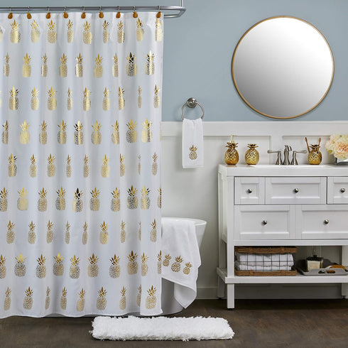 SKL Home by Saturday Knight Ltd. Gilded Pineapple Bath Towel, White Small...