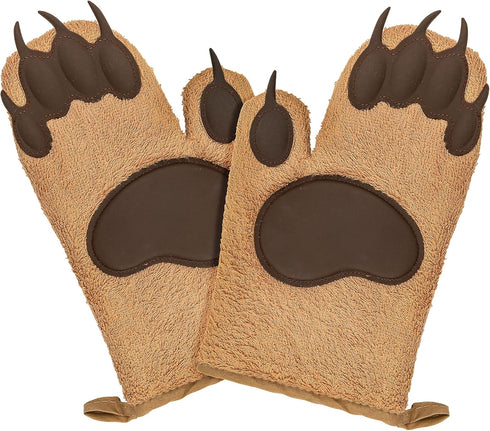 Fairly Odd Novelties FON-10278 Bear Oven Mitts Set Funny and Cute Kitchen Mittens/Potholders for Baking Christmas or Everyday Cooking Gloves, One ...