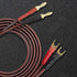 XMSJSIY HIFI OFC Speaker Wire with Spade Plug to Banana Plug Speaker Jumper Cable, 4 Banana Plug to 4 Y-shaped Fork Plug Gold-plated Extension Jum...
