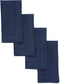 Solino Home Navy Linen Napkins Set of 4-100% Pure Linen Hemstitch Dinner Napkins 20 x 20 Inch for Summer, Fall - Classic Hemstitch...