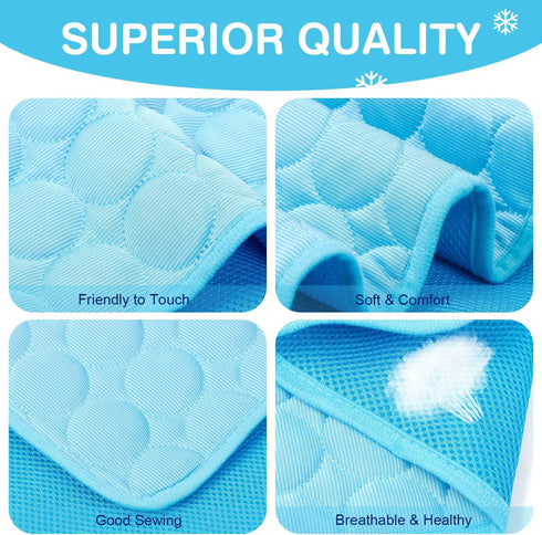 Pet Cooling Bed Mats Dog Cooling Mat Washable Comfort Breathable for Dogs and Cats Indoor Outdoor, Keep Cool Ice Silk Sleeping Mat for Summer Hot ...