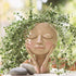 AIMEBBY Face Flower Pot Head Planter Pot Succulent Planter Cute Resin Cactus Planter with Drainage Hole Closed Eyes...