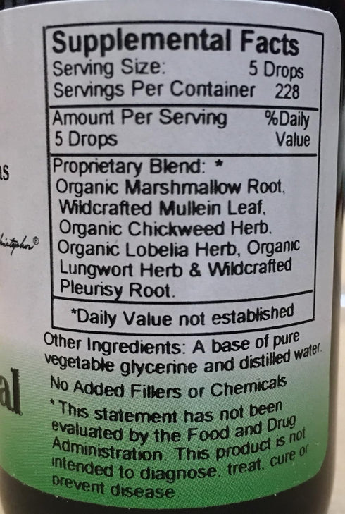 Christopher's Original Formulas Lung Plus Bronchial Supplement, 2 Fluid Ounce...