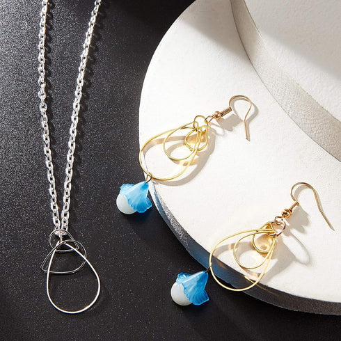 PH PandaHall 300pcs Drop Open Bezels for Resin 3 Sizes Earrings Beading Hoop Linking Rings Teardrop Connectors Charms Links Frames for Clay Earrin...