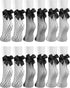 Geyoga 6 Pairs Black Women Fishnet Socks Dress Short Ankle Socks Hollow out Elastic Mesh Lace Socks for Cosplay Summer Wear (Bowknot Style)...