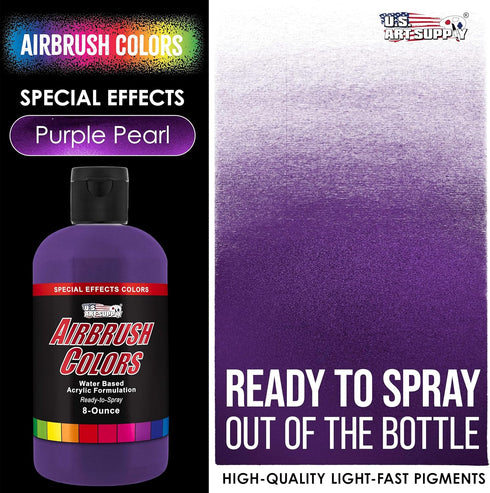 U.S. Art Supply Ready to Spray Purple Pearl Pearlized Special Effects Acrylic Airbrush Paint - 8oz Bottle, Professional Grade Non-Toxic Water-Base...