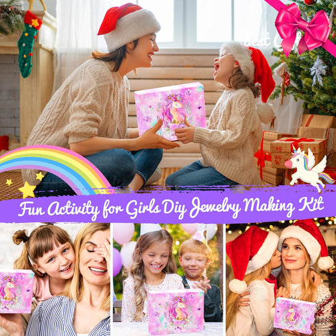 AMAZING TIME 130 Pcs Charm Bracelet Making Kit, Jewelry Toy for Girl Age 8-12 Beads Craft Set for 5 6 7 8 9 10 11 12 Year Old Teenage Birthday Gif...