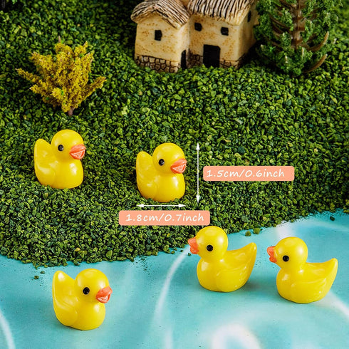 50 Pieces Mini Resin Ducks Decoration Miniature Ornament Tiny Ducks for DIY Garden Dollhouse Duck Accessories Baby Shower Birthday Party Favors De...