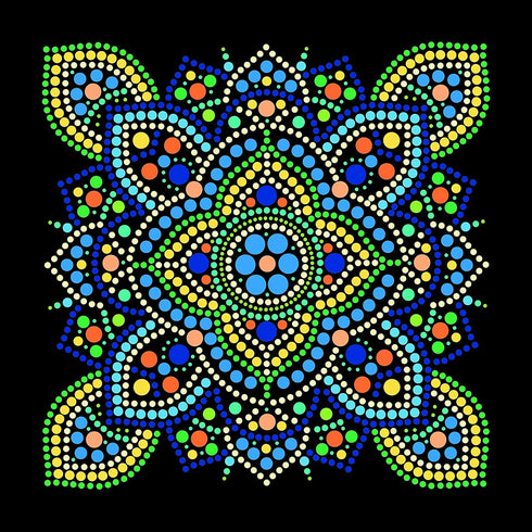 Plaid Traditional Mandala Modern Dot Kit, 14" x 14" Paint by Numbers for Adults and Kids, Easy-to-Follow DIY Crafts, Art Supplies with A Textured ...