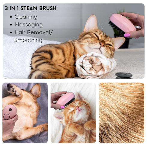 Generic Cat Steam Brush for Cats and Dogs - Self Cleaning Cat Hair Brush with Steam for Shedding and Loose Hair, Deshedding Dog Brush for Grooming...
