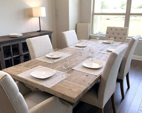 CleverDelights Natural Linen Hemstitched Placemats - 6 Pack - 14" x 20" - 100% Linen...