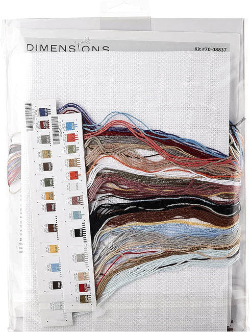 Dimensions Counted Cross Stitch Kit 'Cardinals on Winter Sled', 14 Count White Aida, 10" x 14"...