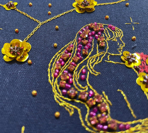 mozhijing constellation Embroidery Kit for Adults with Stamped Pattern, Round Beads for Embroidery DIY Crafting,Cross Stitch Beginner Kits with Fr...