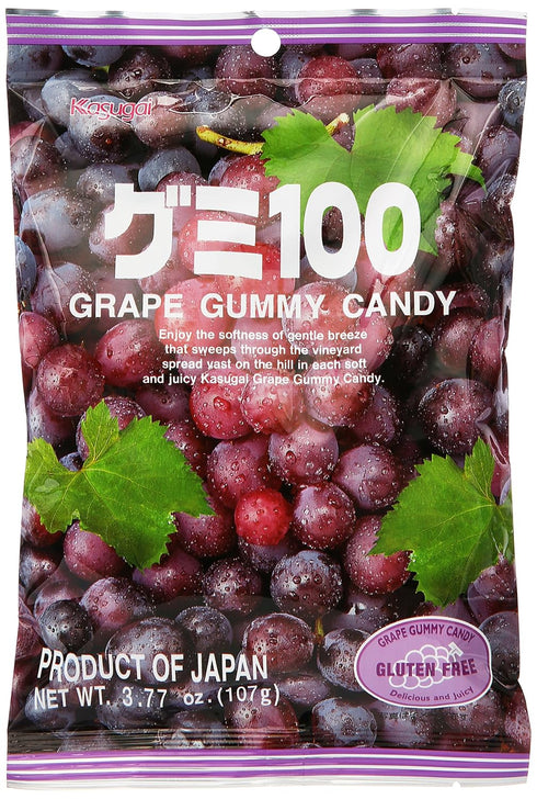Japanese Fruit Gummy Candy from Kasugai - Grape - 107g...