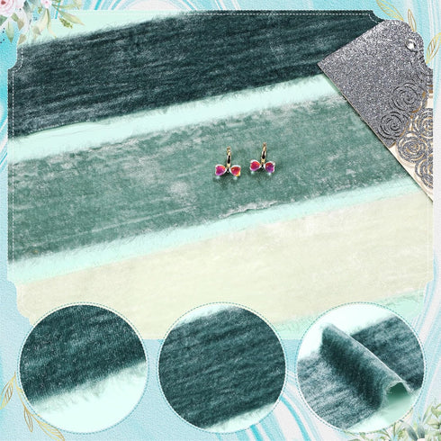 Velvet Ribbon 3 Inch Velvet Ribbon Handmade Fringe Ribbons Frayed Thick Ribbon for Xmas Gift Wrapping Crafts Bouquet Wedding Decorations (Dusty Bl...