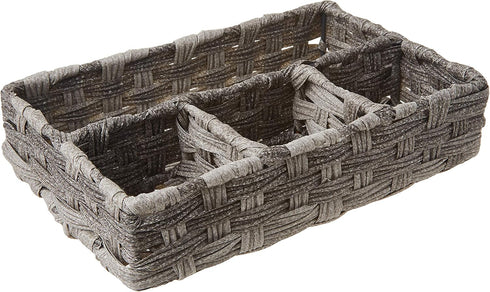 Whitmor Split Rattique 4 Section Tray Gray Wash...