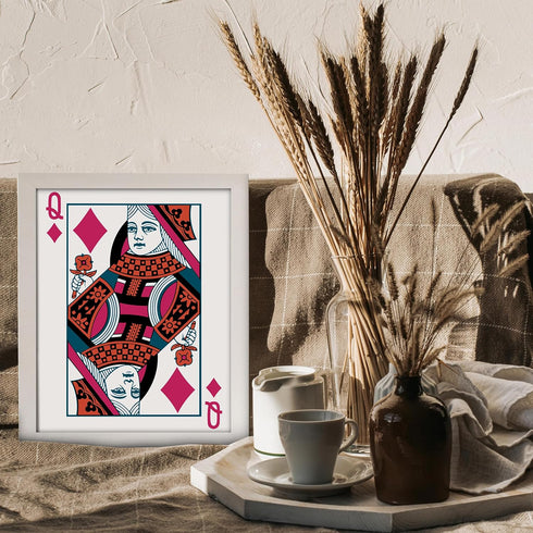 Posterizer 1 pcs-Queen of diamonds Aesthetic Picture-Abstract & Modern Art-Gift for Men Women Entrepreneur Teens-Living Room Bedroom Decor- UNFRAM...