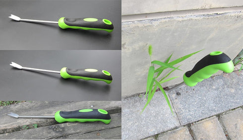 Stainless Steel Straight Weeder 13-Inch - Premium Garden Hand Weeder - Deep Underground Weeder - Stainless Steel Blade Mirror Polishing - with Sof...