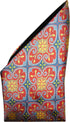 Elegant Red Gold Cathedral Print Silk Handkerchief Rich Arabesque Design – 100% Silk - Large 16” Square...