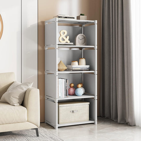 Cube Storage Shelf, Small DIY Bookshelf for Bedroom, Living Room, 5 Layer Closet Organizers for Small Spaces...