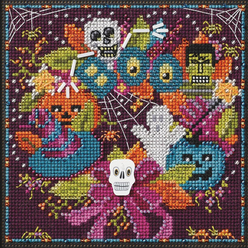 Mill Hill Halloween Fun Beaded Counted Cross Stitch Kit 2024 Buttons & Beads Autumn MH142426, Multicolor, 5.25 x 5.25 Inches...