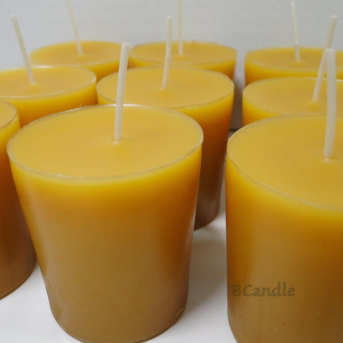 100% Pure Beeswax 15-Hour Votives Candles Organic Hand Made (6)...