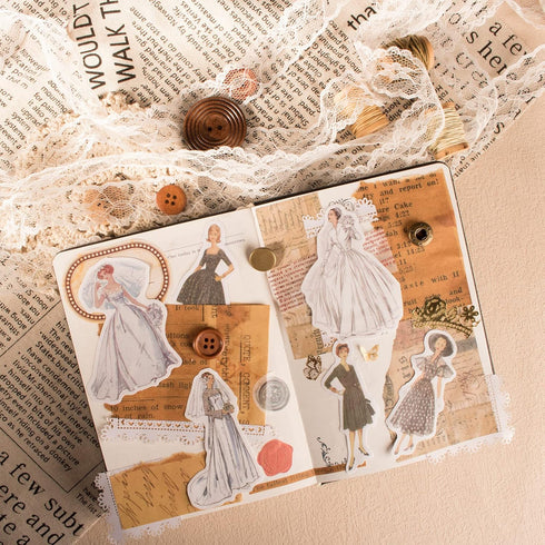 80Pcs Vintage Washi Stickers for Scrapbooking Supplies, People Scrapbook Stickers for Journaling, Junk Journal Bullet Kit Adults Friends Clearance...