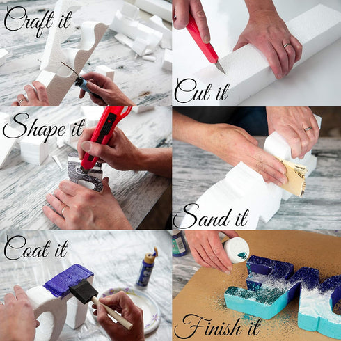 Silverlake Craft Foam Cubes - American-Made Hard Foam - 6-Pack 5x5x5" EPS Blocks for Professional Modeling & Projects...