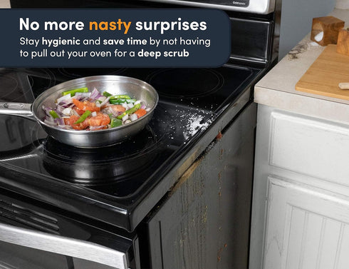 Linda’s Essentials Silicone Stove Gap Covers (2 Pack), Heat Resistant Oven Gap Filler Seals Gaps Between Stovetop and Counter, Easy to Clean Stove Gap Guard (21 Inches, White)