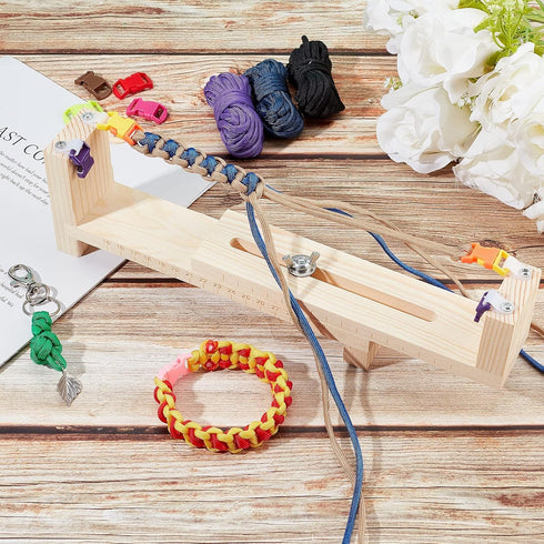 PH PandaHall Jig Bracelet Maker Kit Wristband Maker with 8 Parachute Cords and 8 Quick Release Buckles Adjustable Length Braiding Weaving DIY Craf...