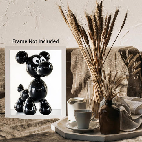 Posterizer 1 pcs-Cute black balloon animal-Dog-Kids Room Art-Comedy Art-Gift for Daughter, Son, Kids- unframed wall art...