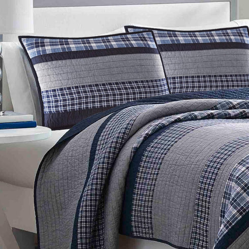 Nautica - Sham, Cotton Quilted Bedding with Envelope Closure, Pre-Washed for Added Softness, Stylish Bedding Set (Adelson Blue, 20" x 26")...