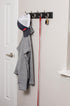 BIRDROCK HOME Oval Hook Coat and Hat Rack | 4 Hooks | Wall Mount | Black Finish | Satin Nickel Hooks...