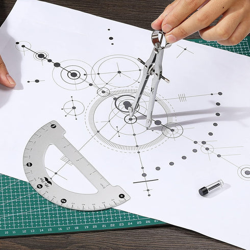 Mr. Pen- Metal Protractor and Metal Compass Set, Compass for Geometry, Geometry Set, Compasses, Protractor and Compass, Protractor for Geometry, D...