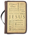 Names of Jesus Bible Cover, Zippered, with Handle, Canvas, Brown, Large...