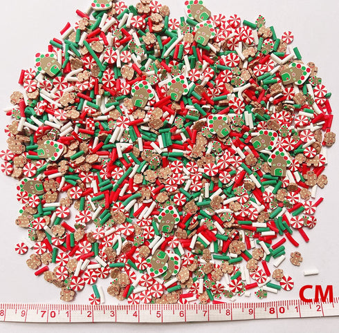 EHOPE Christmas Slices Fake Sprinkles Resin Sprinkles Fake Candy Sprinkles Clay Sprinkles Polymer Sprinkles Polymer Clay Slices for Nail Art DIY C...