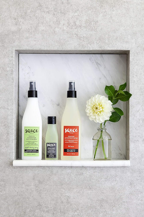 SAUCE BEAUTY Hot Sauce Thermal Protectant Spray - Heat Protectant Spray w/Argan Oil, Aloe & Cayenne - Blow Dry & Flat Iron Spray for All Hair Type...