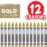 Crayola Crayons, Gold, Single Color Crayon Refill, 12 Count Bulk Crayons, School Supplies...