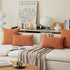 Kevin Textile Fall Pillow Cover Decor Lined Linen Throw Pillow Cases Cushion Cover Seasonal Autumn Pillow Covers for Chair, 18"x18"(2 Pack, Orange...