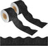 131 Ft Black Glitter Bulletin Board Borders Black Scalloped Bulletin Board Trims Shiny Decorative Border Trims Sparkle Self-Adhesive Bulletin Stic...