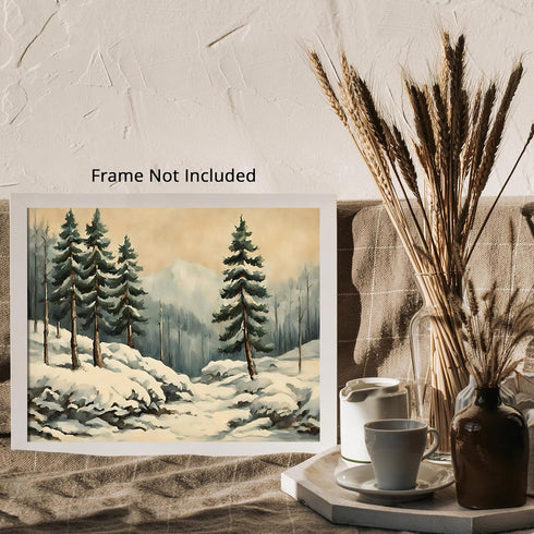 Posterizer 1 pcs-snowy winter scene of trees and nature 9-Landscape & Nature Art-GIft for Men Women Teens-Living Room Bedroom Decor- unframed wall...