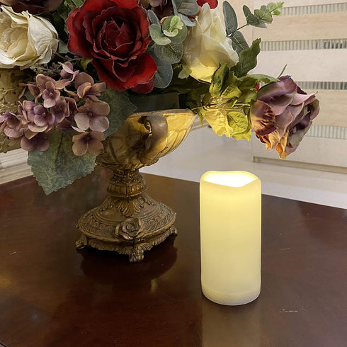 Waterproof Outdoor Flameless Pillar Candles with Timer Battery Operated Electric LED Candle Set for Gift Home Décor Party Wedding Supplies Garden ...