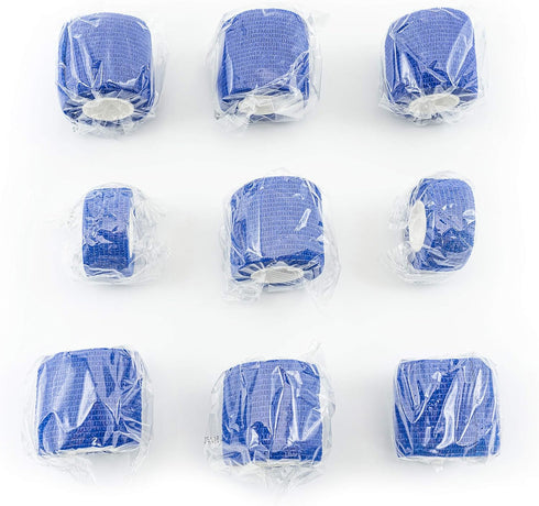 9 Rolls Self Adhesive Wrap Athletic Tape Gauze, Breathable Elastic Cohesive Bandage for Sports Injury & Pet (7 Pcs 2" x 5 Yards + 2 Pcs 1" X 5 Yar...